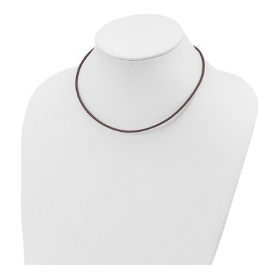 Sterling Silver Brown Leather Cord Necklace – view 3