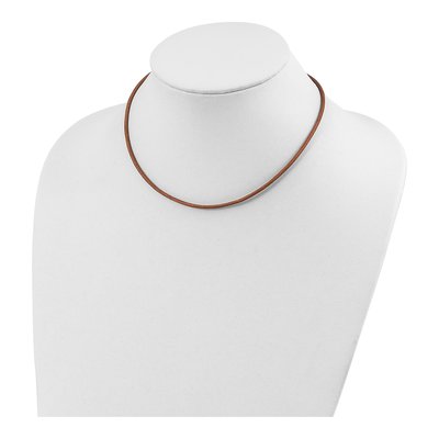 Sterling Silver Leather Cord Necklace – view 3