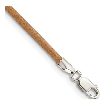 Sterling Silver Leather Cord Necklace