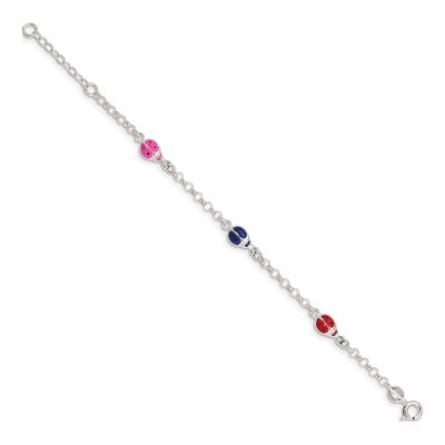 Sterling Silver Ladybug for Girls Bracelet – view 3