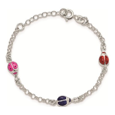 Sterling Silver Ladybug for Girls Bracelet – view 4