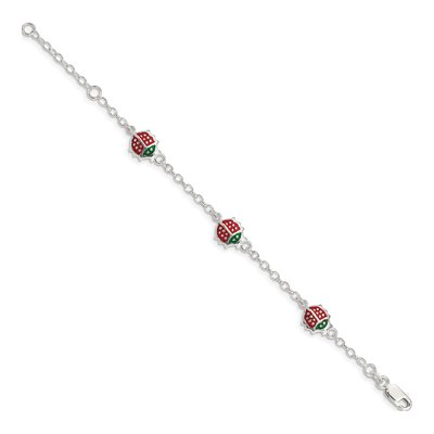 Sterling Silver Girls' Ladybug Bracelet – view 2