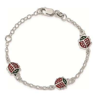 Sterling Silver Girls' Ladybug Bracelet – view 3