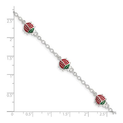 Sterling Silver Girls' Ladybug Bracelet – view 4