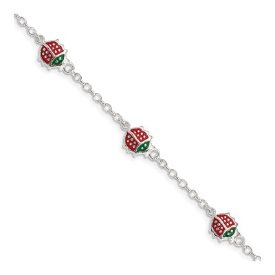 Sterling Silver Girls' Ladybug Bracelet