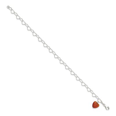 Sterling Silver Crystal Heart Anklet – view 3