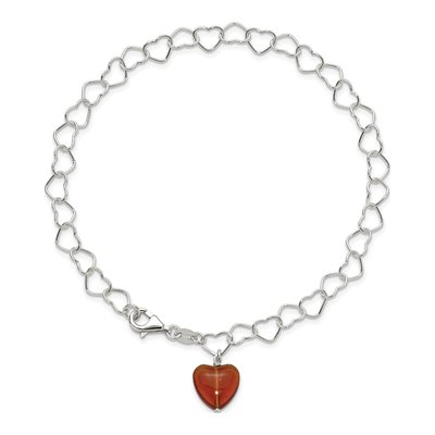 Sterling Silver Crystal Heart Anklet – view 5