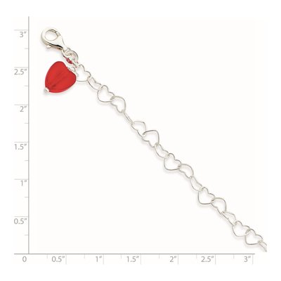Sterling Silver Crystal Heart Anklet – view 6