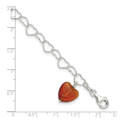 Sterling Silver Crystal Heart Anklet – view 8
