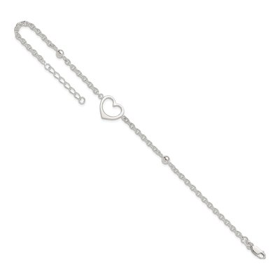 Sterling Silver Open Heart Anklet – view 7