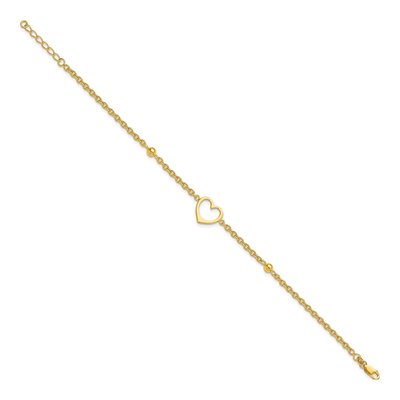 Gold-Plated Sterling Silver Heart Anklet – view 3