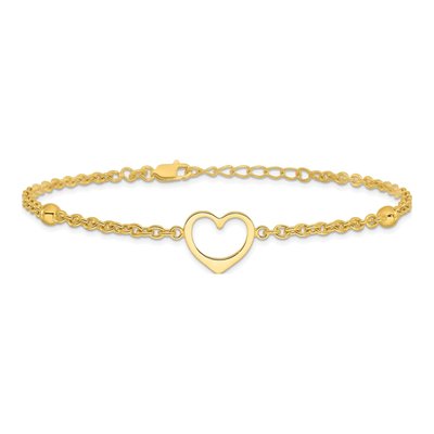 Gold-Plated Sterling Silver Heart Anklet – view 4