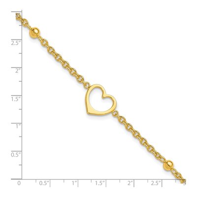 Gold-Plated Sterling Silver Heart Anklet – view 5