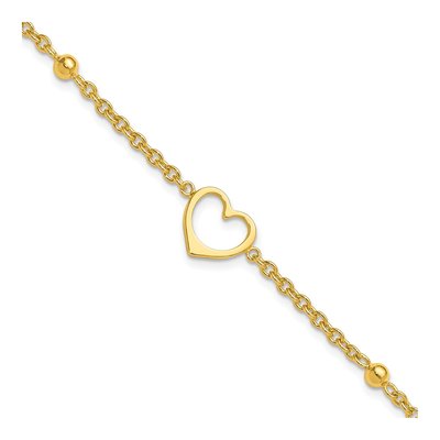 Gold-Plated Sterling Silver Heart Anklet
