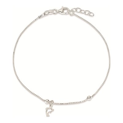 Sterling Silver Dolphin Anklet – view 4