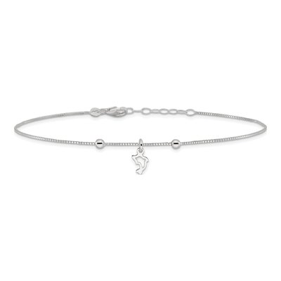 Sterling Silver Dolphin Anklet – view 5