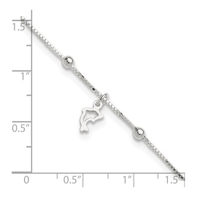 Sterling Silver Dolphin Anklet – view 6