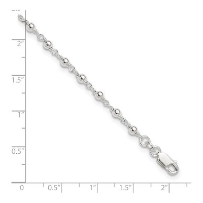 Sterling Silver Beaded Anklet – view 4