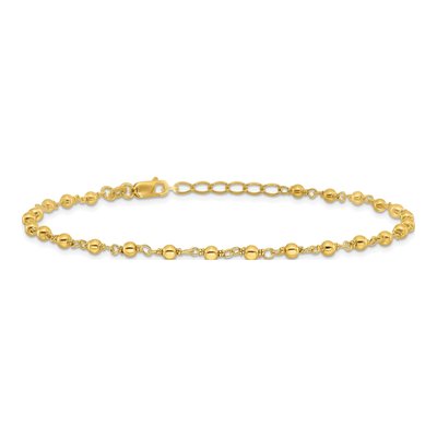 Gold-Plated Sterling Silver Beaded Anklet – view 4
