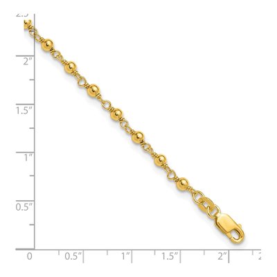 Gold-Plated Sterling Silver Beaded Anklet – view 5