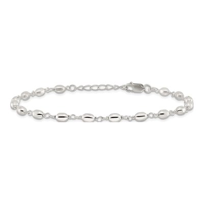 Sterling Silver Beaded Anklet – view 5