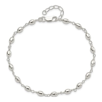 Sterling Silver Beaded Anklet – view 6