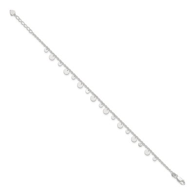 Sterling Silver Circle Disc Anklet – view 3