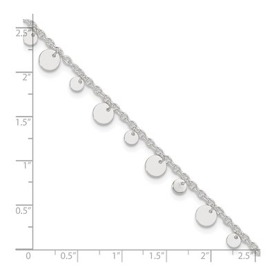 Sterling Silver Circle Disc Anklet – view 4