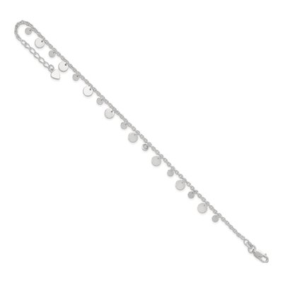 Sterling Silver Circle Disc Anklet – view 7
