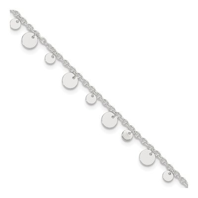 Sterling Silver Circle Disc Anklet