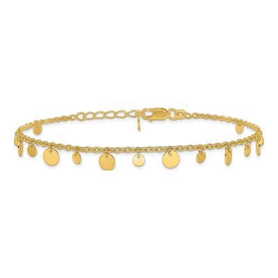 Gold-Plated Sterling Silver Circle Disc Anklet – view 4