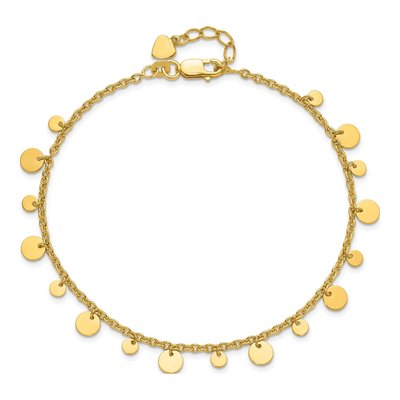 Gold-Plated Sterling Silver Circle Disc Anklet – view 5