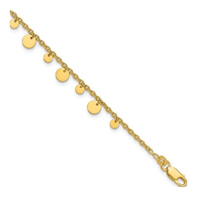 Gold-Plated Sterling Silver Circle Disc Anklet