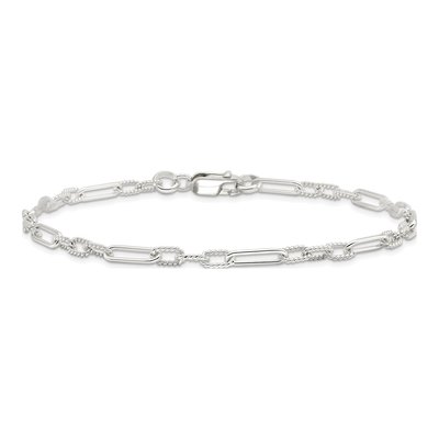 Sterling Silver 4mm Handmade Fancy Cable Chain Anklet – view 5
