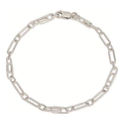 Sterling Silver 6mm Fancy Link Chain Anklet – view 5