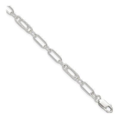 Sterling Silver 6mm Fancy Link Chain Anklet