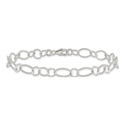 Sterling Silver 9mm Handmade Fancy Cable Chain Anklet – view 5