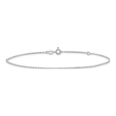 Sterling Silver 1mm Diamond-Cut Diamond-Cut Cable Anklet – view 4
