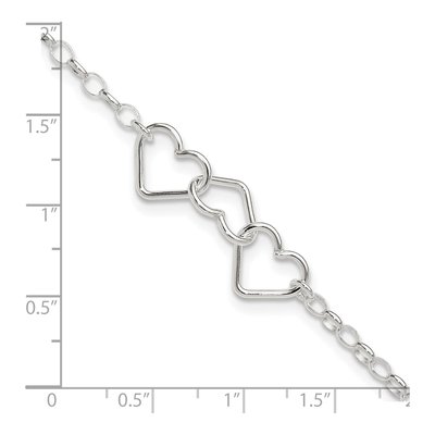 Sterling Silver Interlocking Hearts Anklet – view 5
