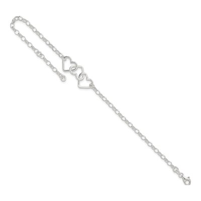 Sterling Silver Interlocking Hearts Anklet – view 8