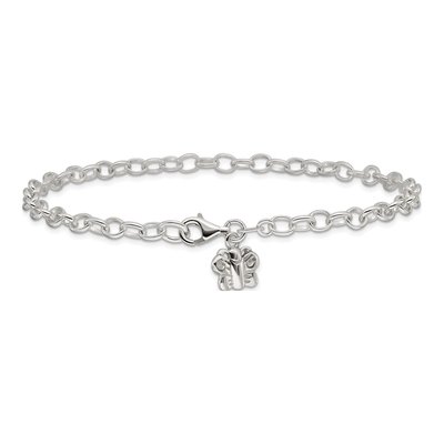 Sterling Silver Rolo Butterfly Anklet – view 4