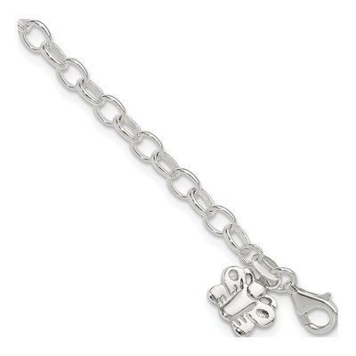 Sterling Silver Rolo Butterfly Anklet