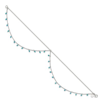 Sterling Silver Turquoise Double Anklet – view 3