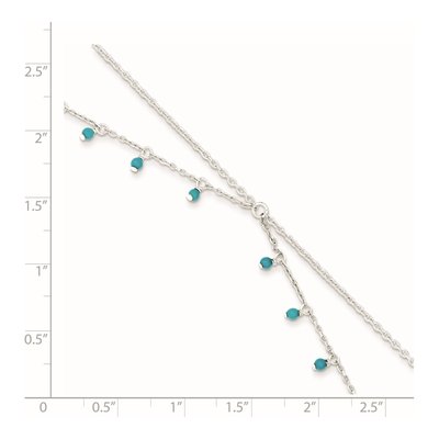 Sterling Silver Turquoise Double Anklet – view 6