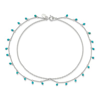 Sterling Silver Turquoise Double Anklet – view 7