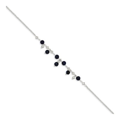 Sterling Silver Crystal Shadow Anklet – view 3