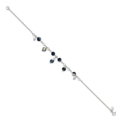 Sterling Silver Crystal Shadow Anklet – view 4