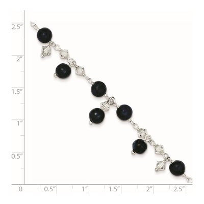 Sterling Silver Crystal Shadow Anklet – view 5