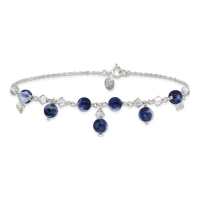 Sterling Silver Crystal Shadow Anklet – view 6