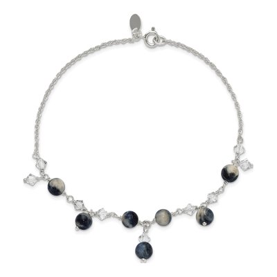 Sterling Silver Crystal Shadow Anklet – view 7